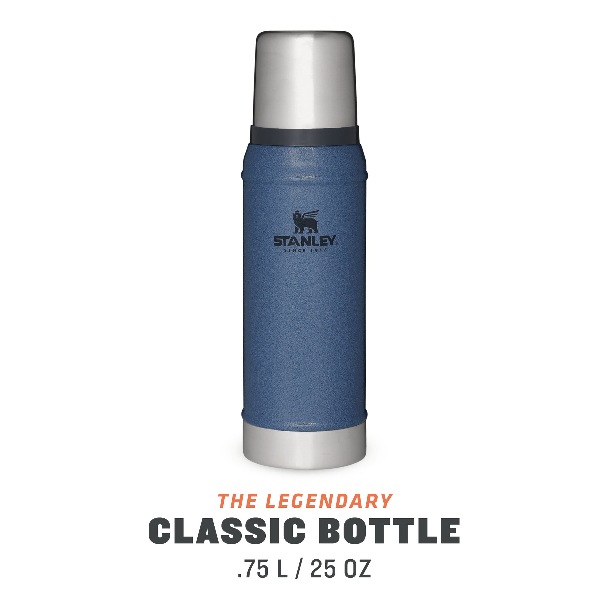 stanley legendary classic bottle 0.75l leakproof flask hammertone lake