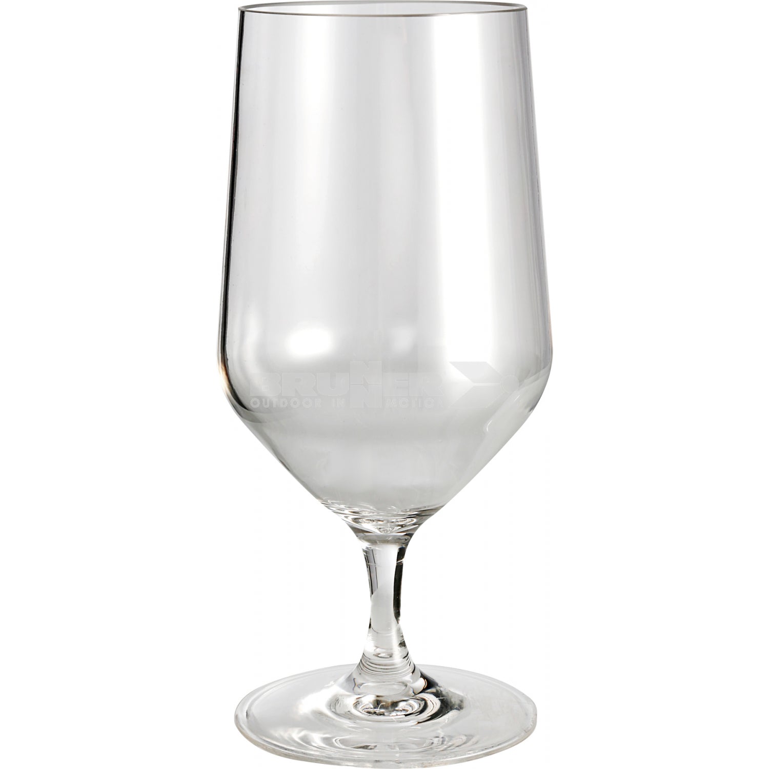 Clear wine glass on a white background