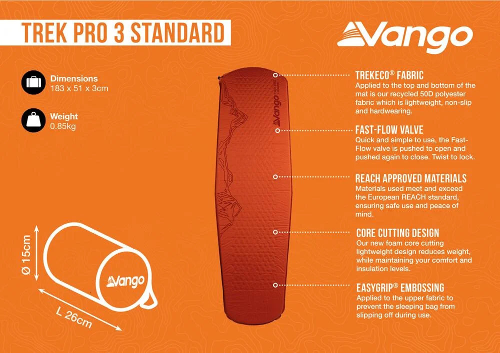 Vango Trek PRO 3 Standard Self Inflating Mat