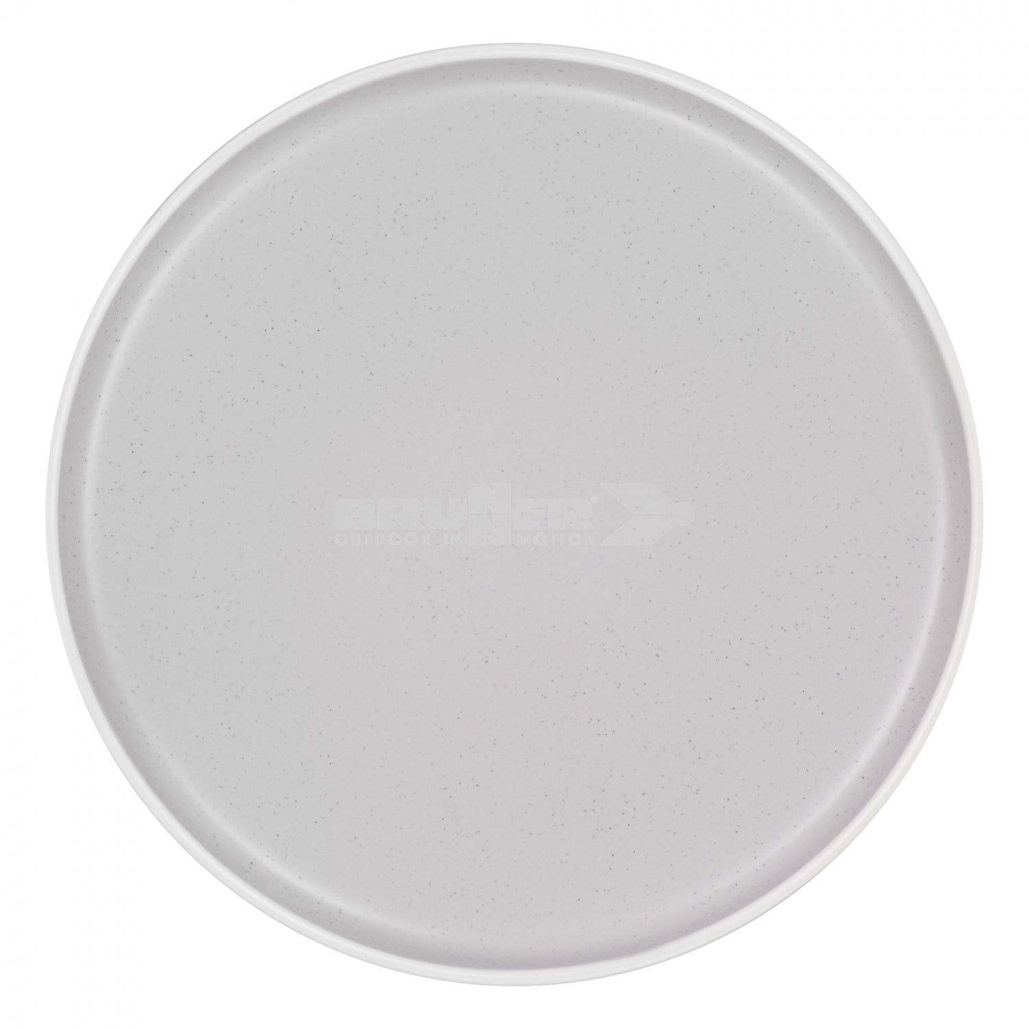 Round gray plate on a white background