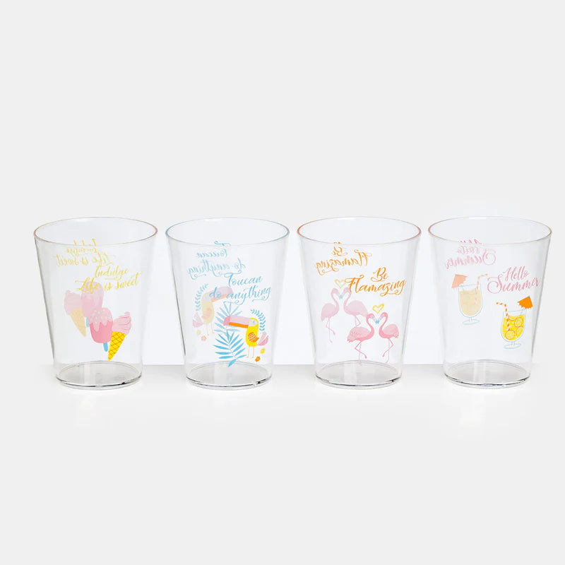 flamefield hello summer acrylic glasses set of 4