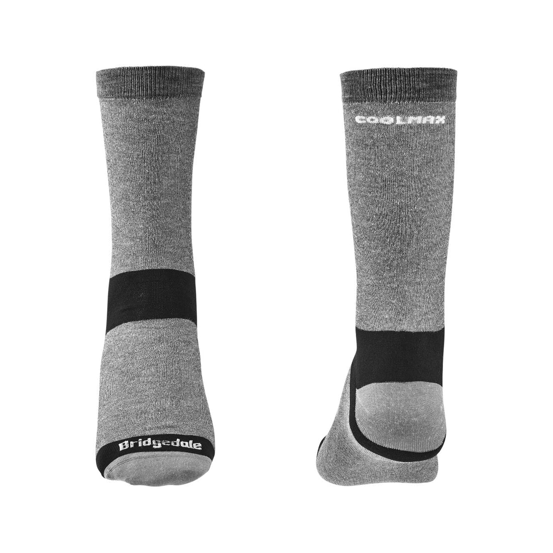bridgedale mens coolmax liner boot socks 2 pairs grey