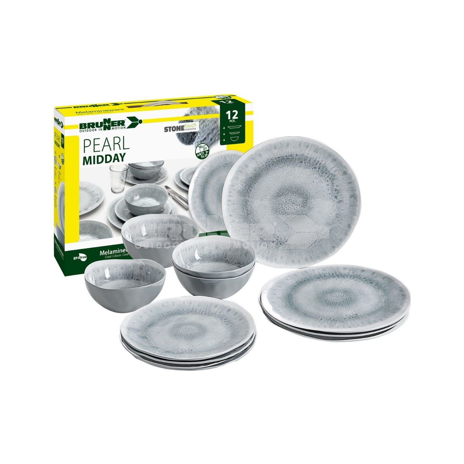 brunner pearl midday 12 piece melamine set