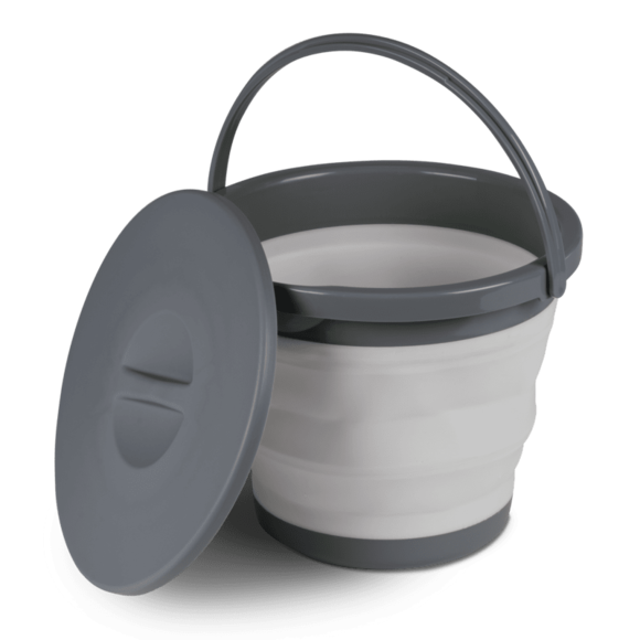 Kampa Collapsible 5L Bucket with Lid Grey