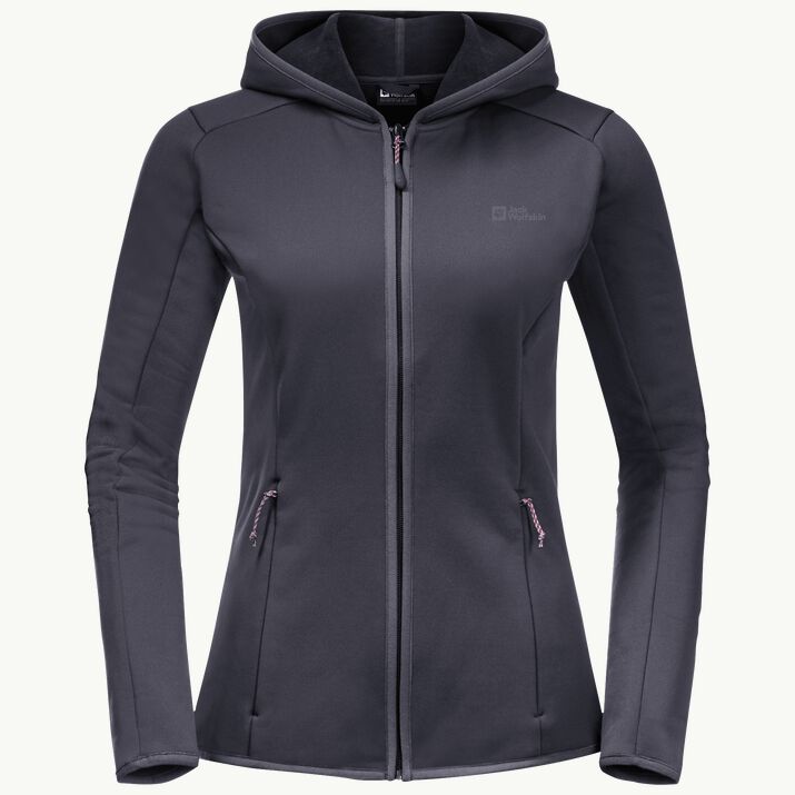 Jack Wolfskin Ladies Baiselberg Hooded FZ Fleece Jacket Graphite