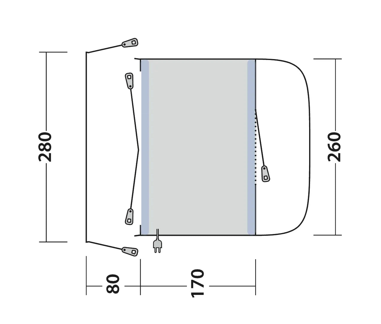 Outwell Santa Monica AIR Mid/Tall Driveaway Awning