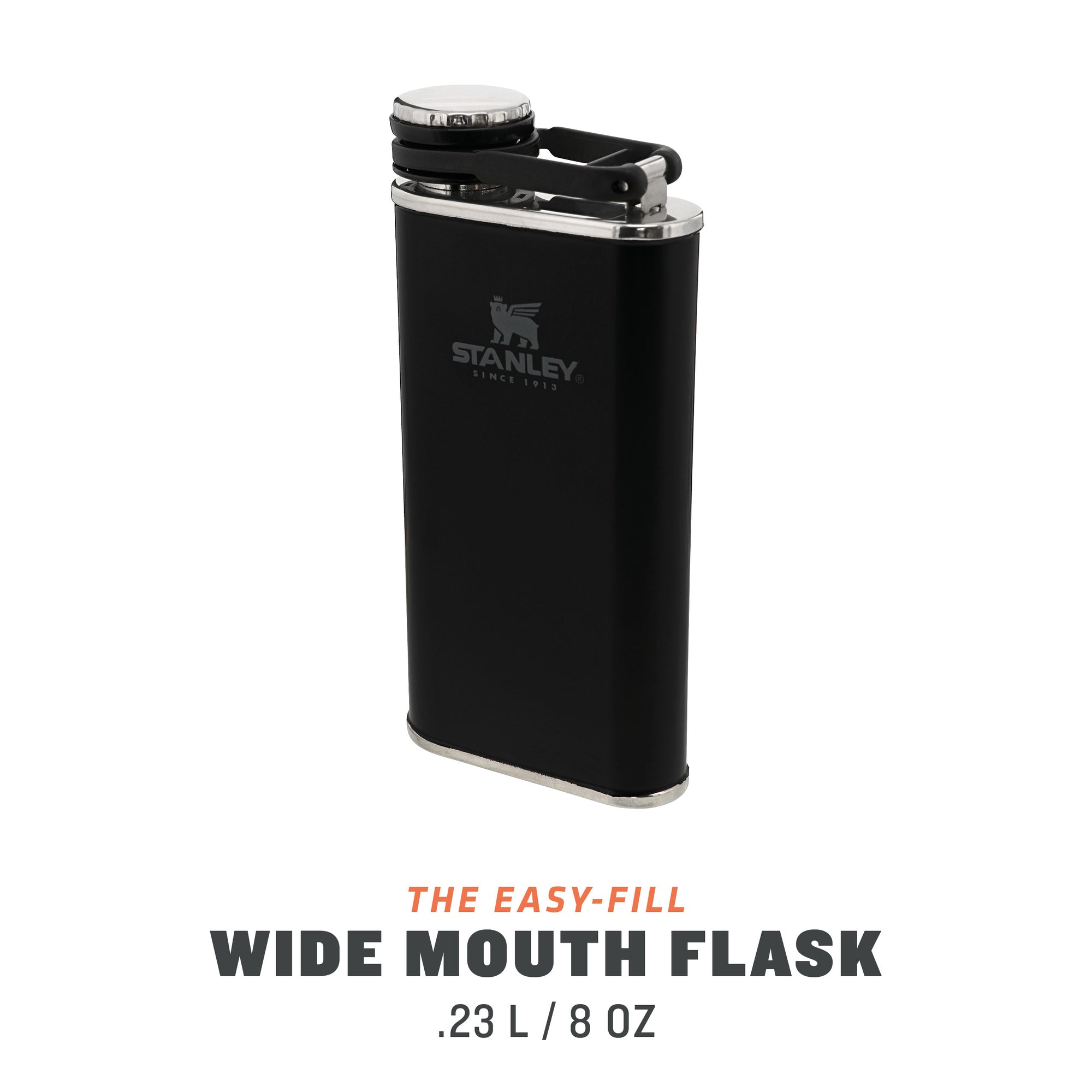 Stanley Flask Classic Easy Fill Wide Mouth Flask 0.23L Matte Black Pebble
