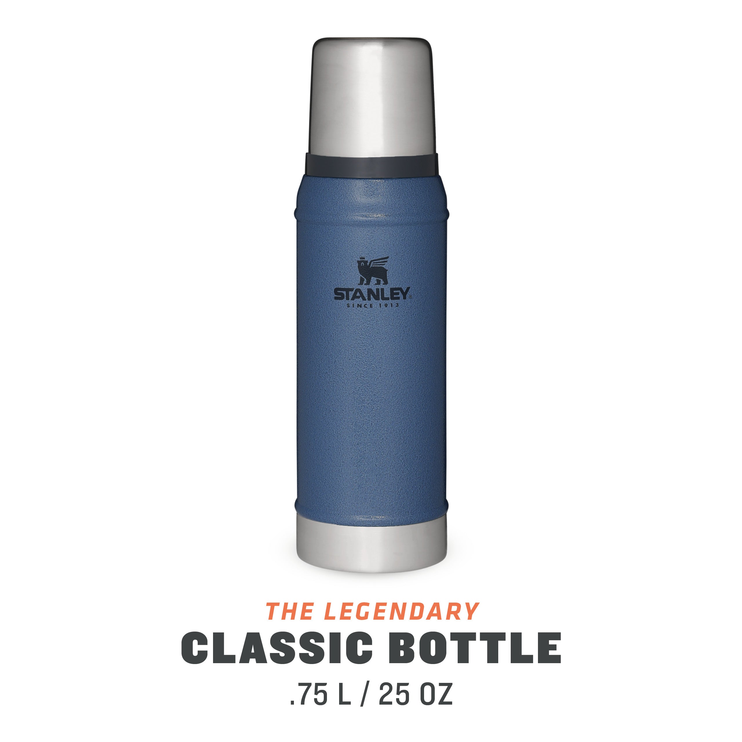 stanley legendary classic bottle 0.75l leakproof flask hammertone lake