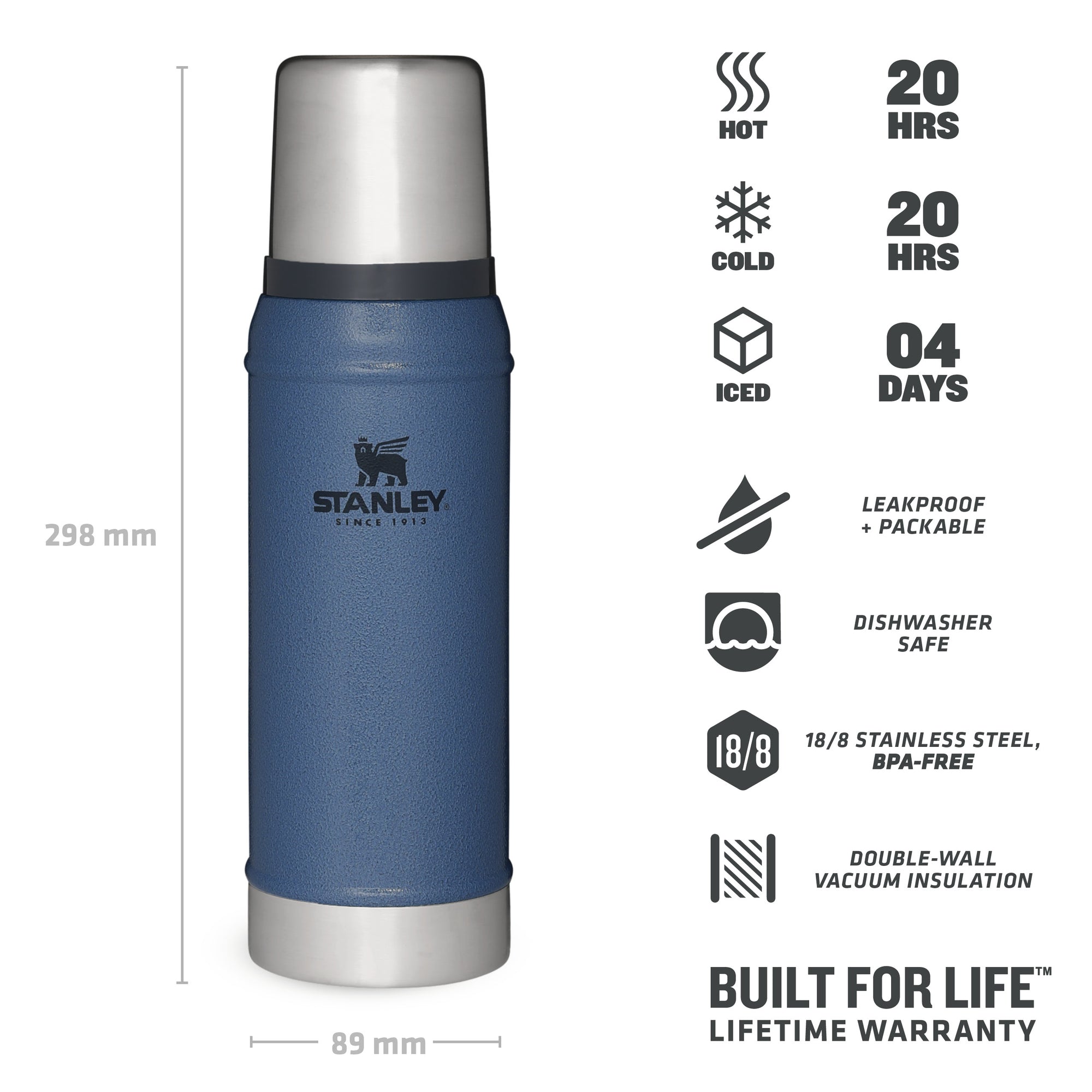 Stanley Legendary Flask Classic Vacuum Bottle 0.75L Hammertone Lake