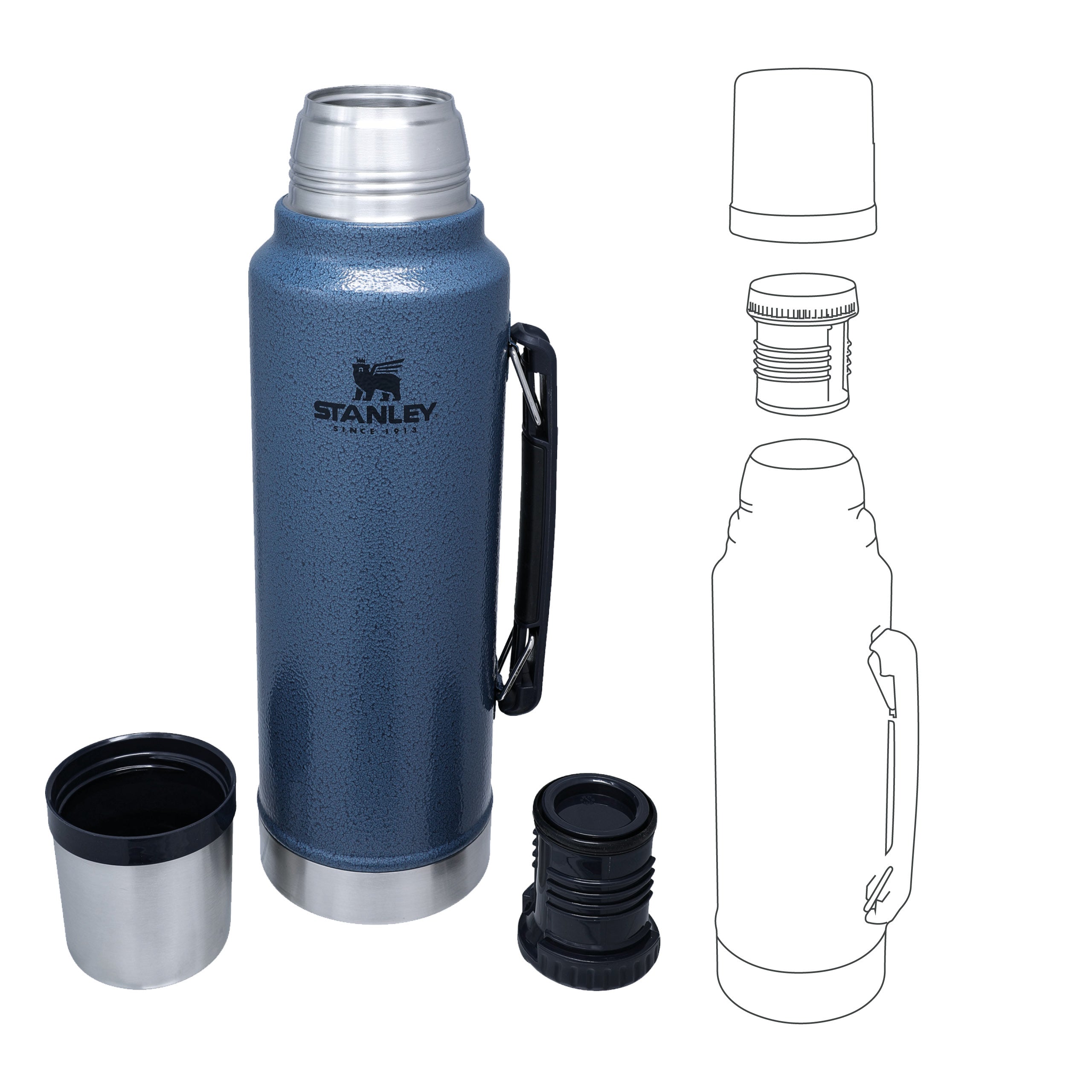 Stanley Flask Classic Vacuum Bottle 1L Hammertone Lake