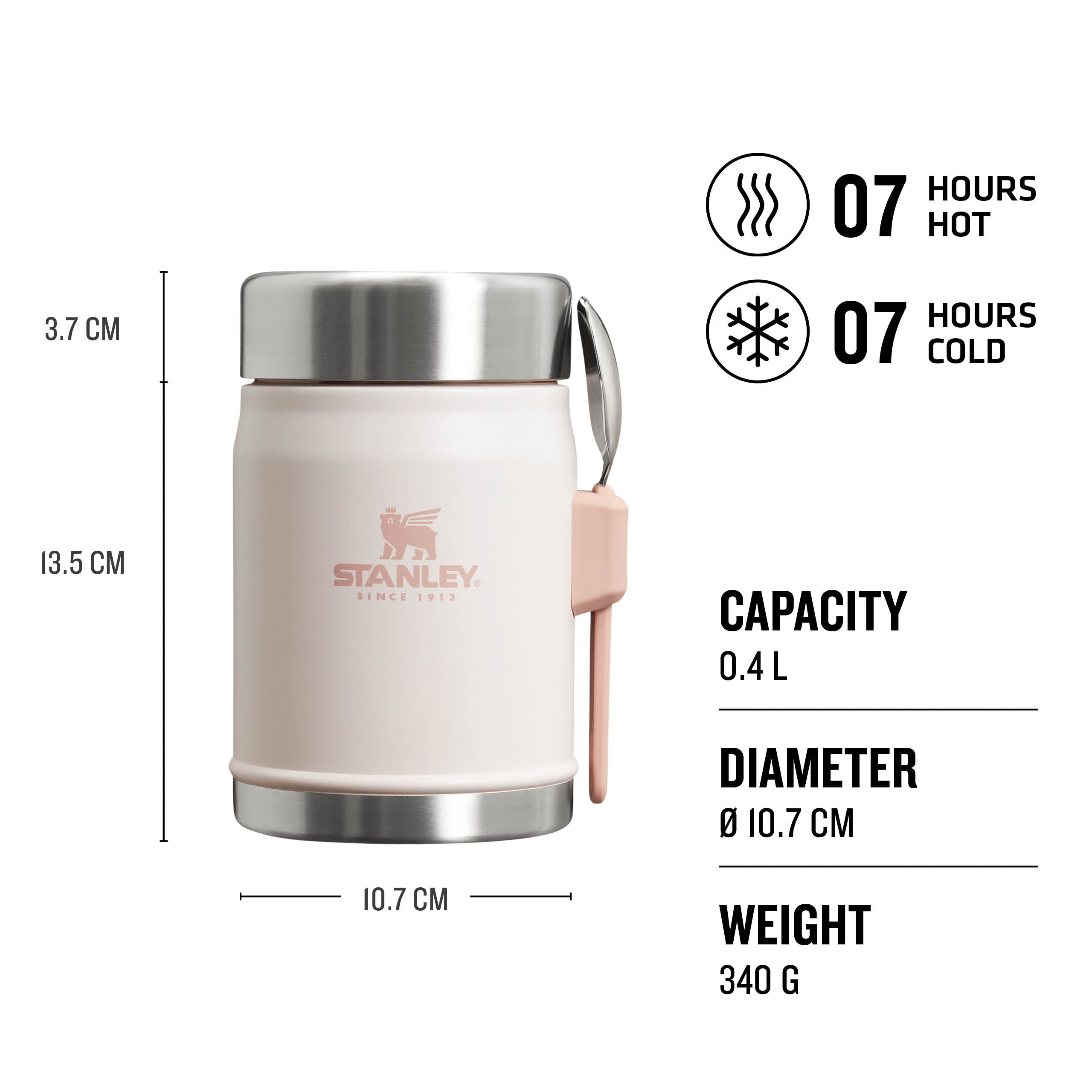 Stanley Legendary Food Jar & Spork 0.4L Rose Quartz