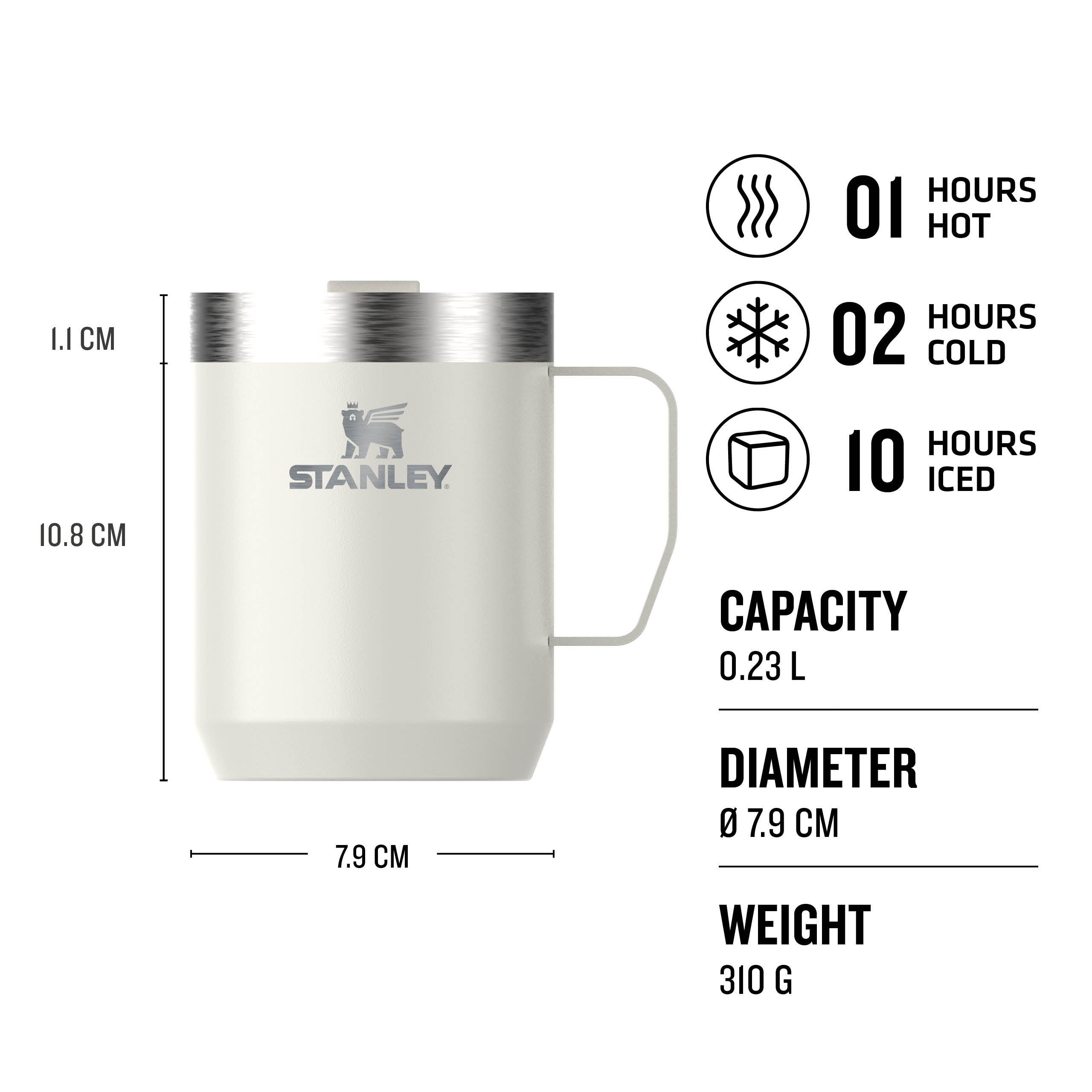Stanley Legendary Stay Hot Camp Mug 0.23L Cream Gloss