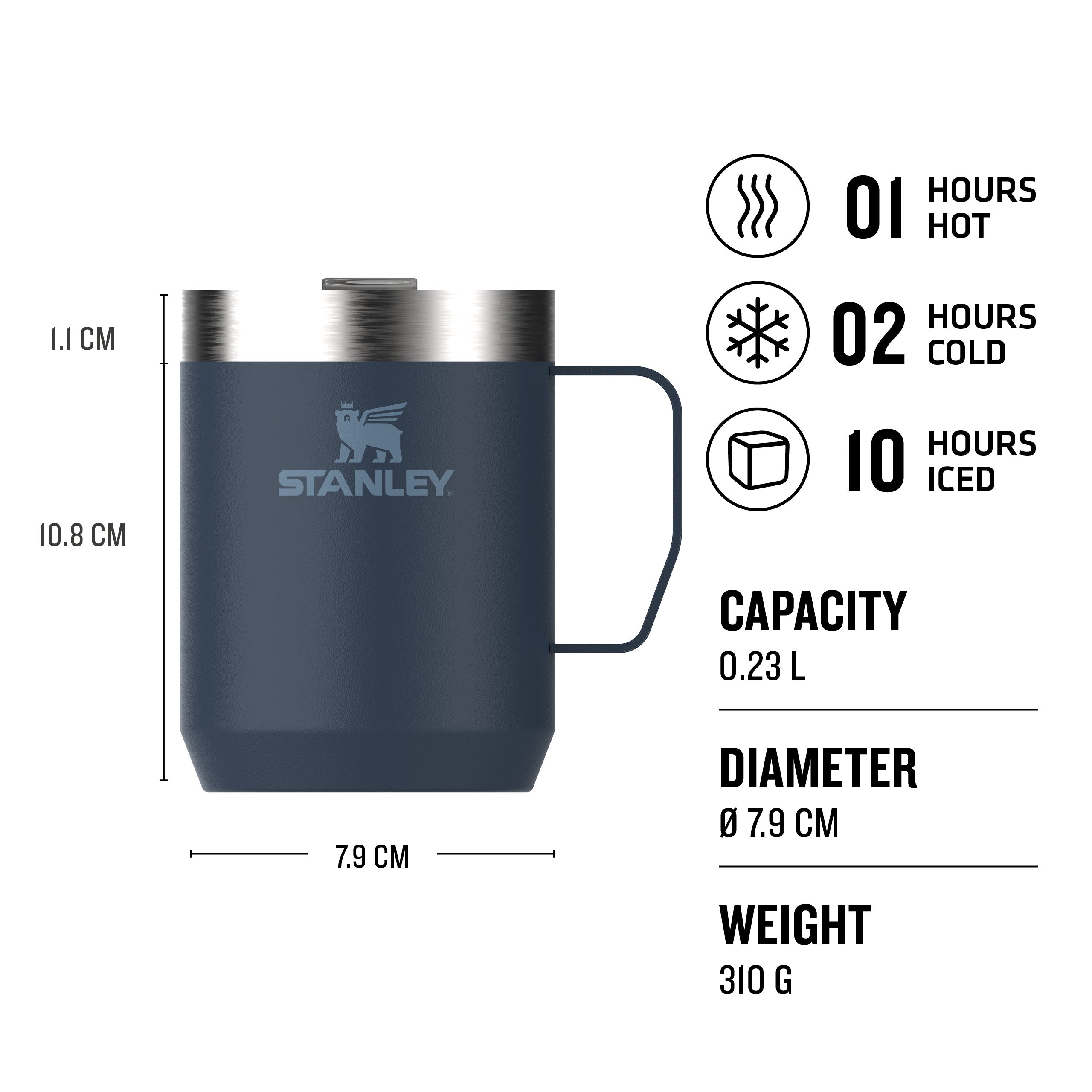 Stanley Legendary Stay Hot Camp Mug 0.23L Navy