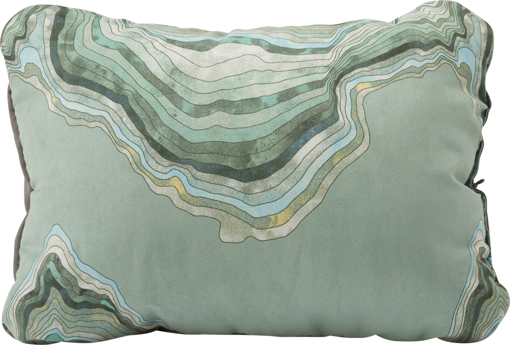 Thermarest Compressible Pillow Cinch Large Sage Topo Wave