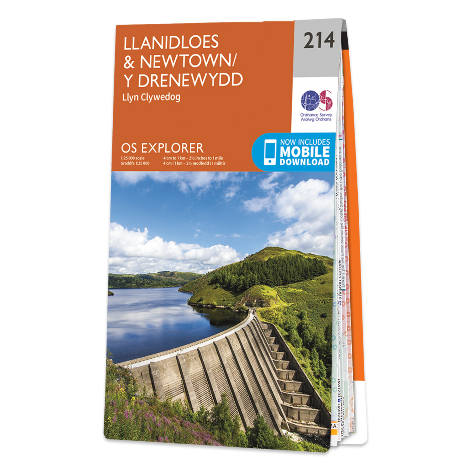 Ordnance Survey Explorer 214 Map Llanidloes & Newtown