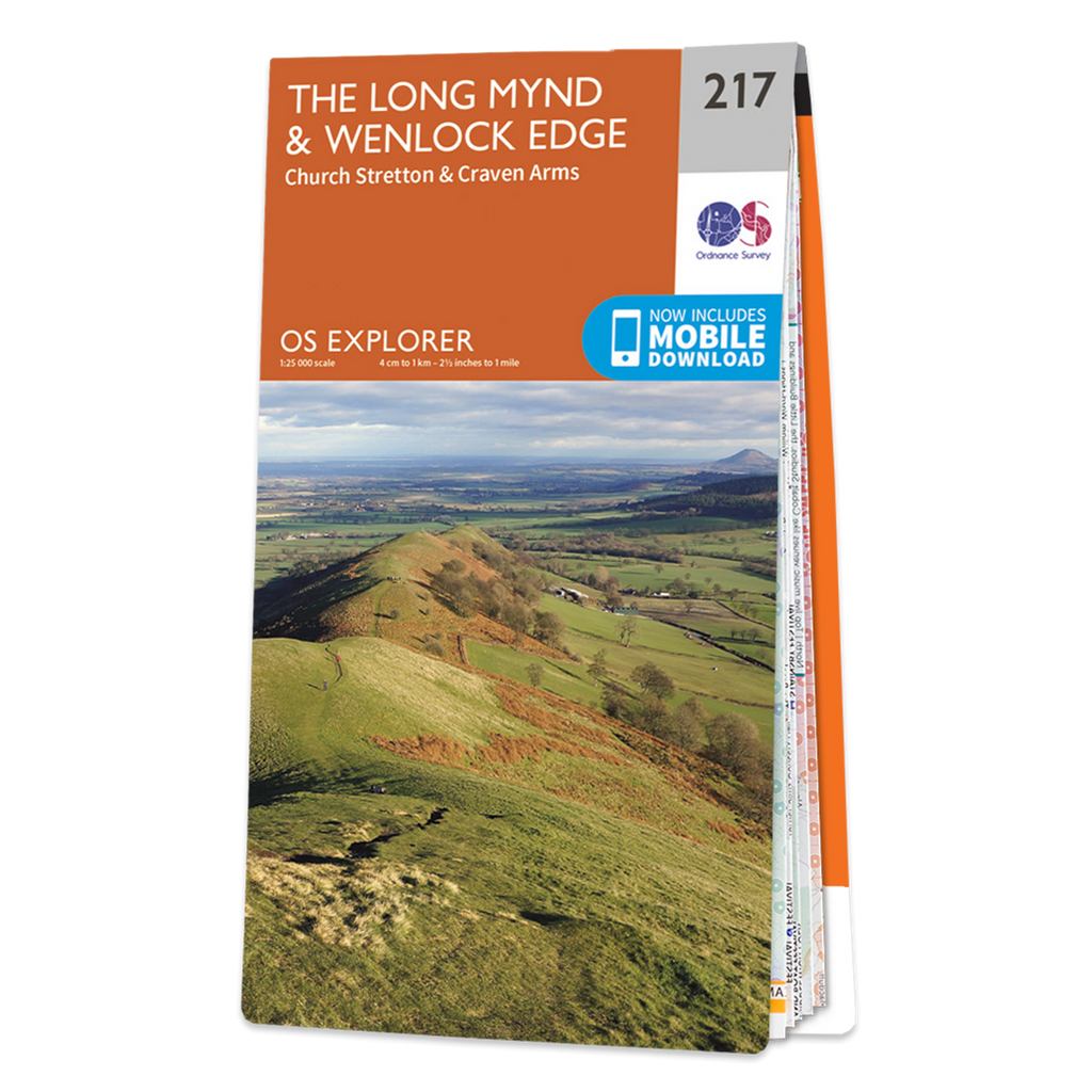 ordnance survey exploere 217 map the long mynd and wenlock edge
