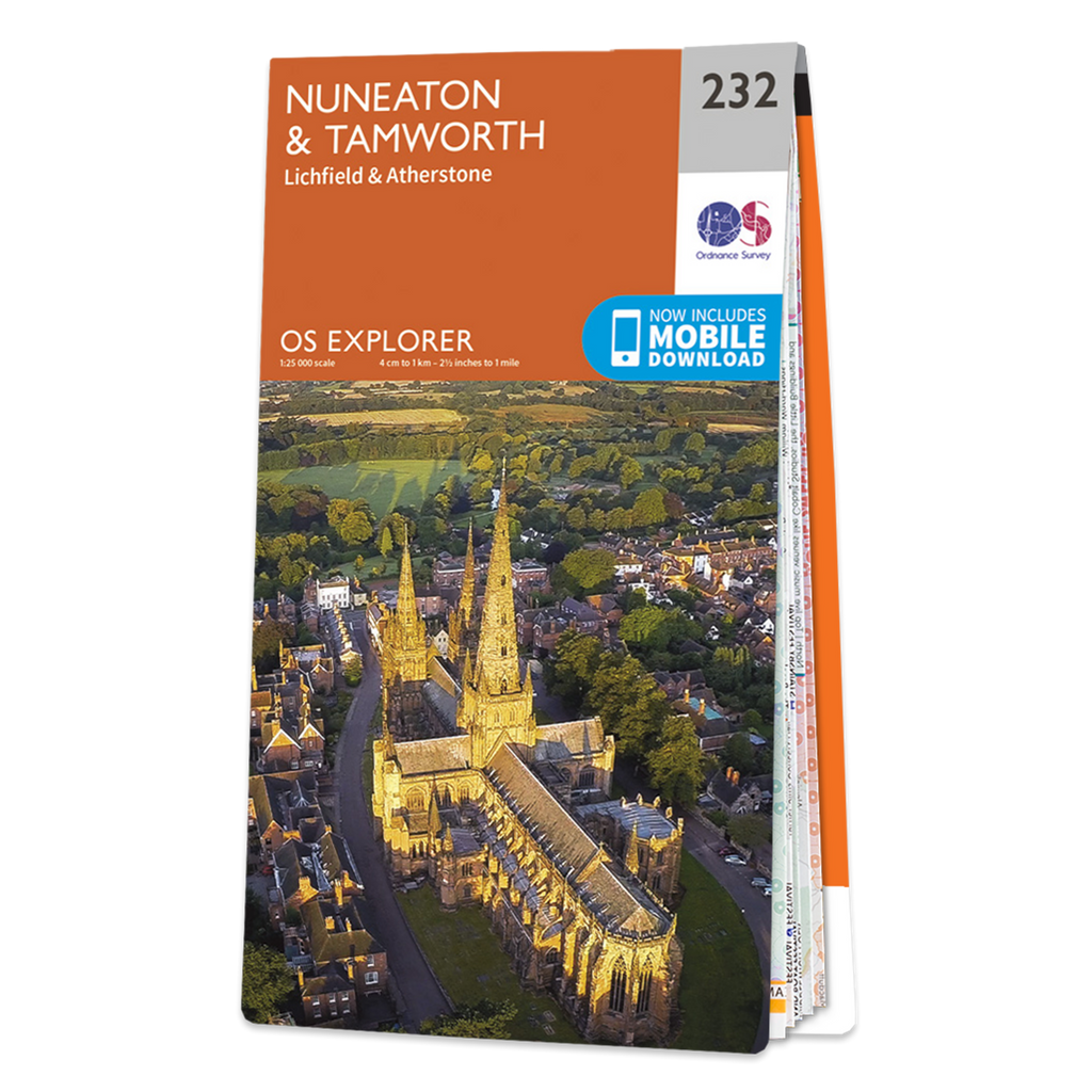 ordnance survey explorer 232 map nuneaton and tamworth