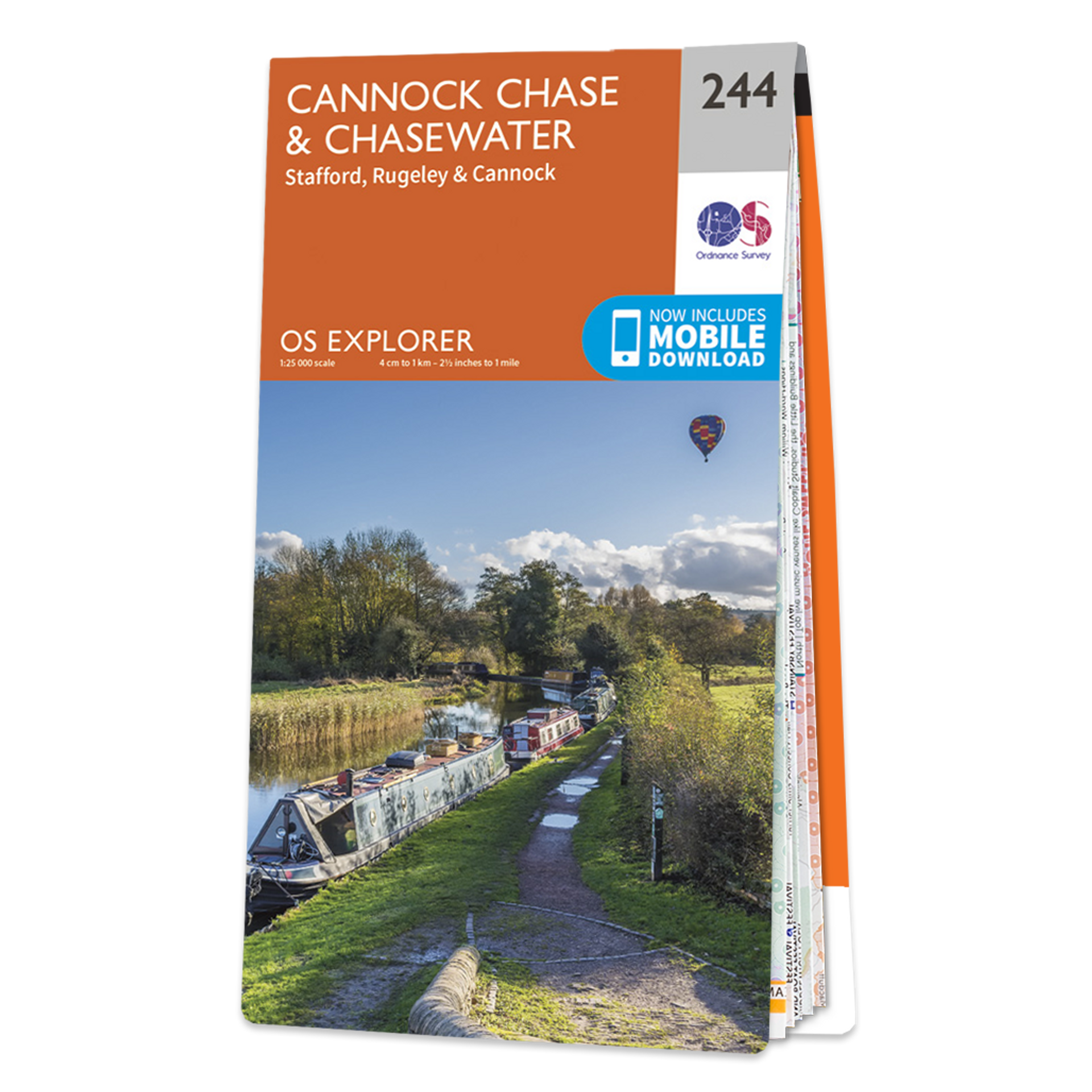 ordnance survey explorer map 244 cannock chase and chasewater