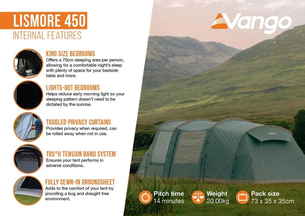 Vango Lismore 450 Poled Tent Package
