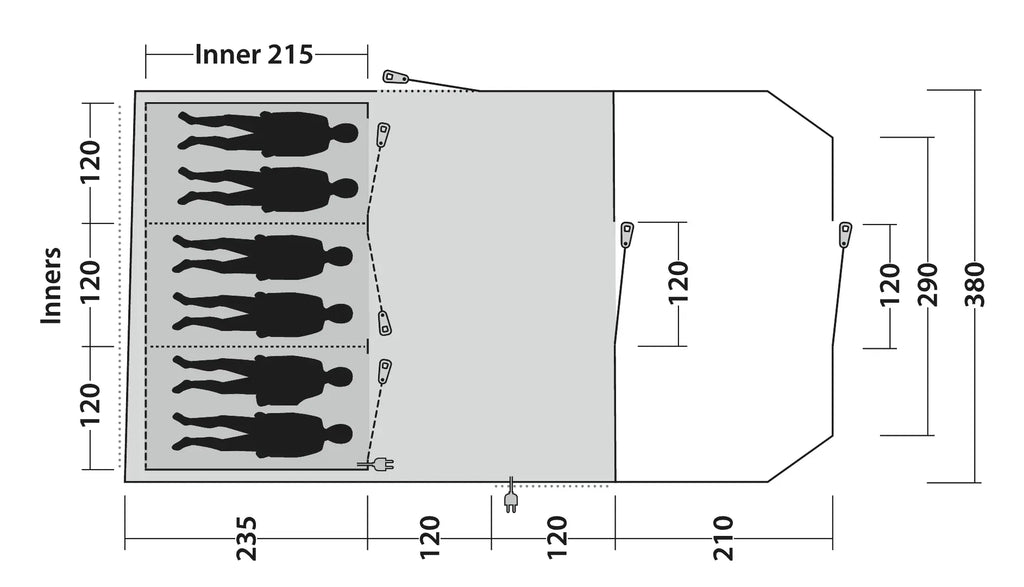 Outwell Carolina 6 Poled Tent