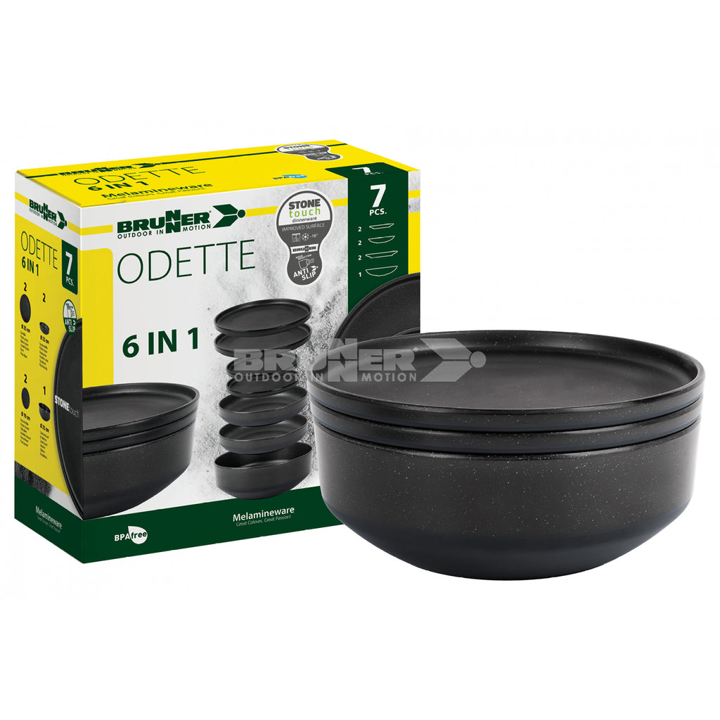 Brunner Odette Melamine Set 6 in 1 Double Black