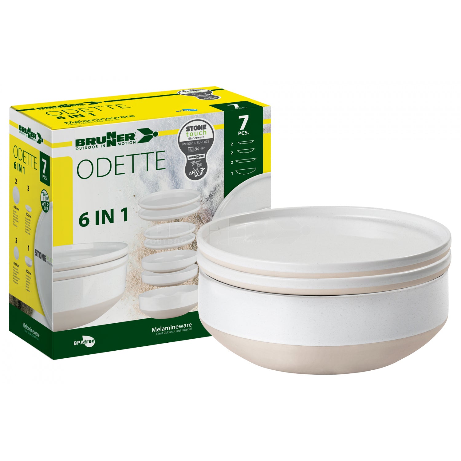 Brunner Odette Melamine Set 6 in 1 White/Beige