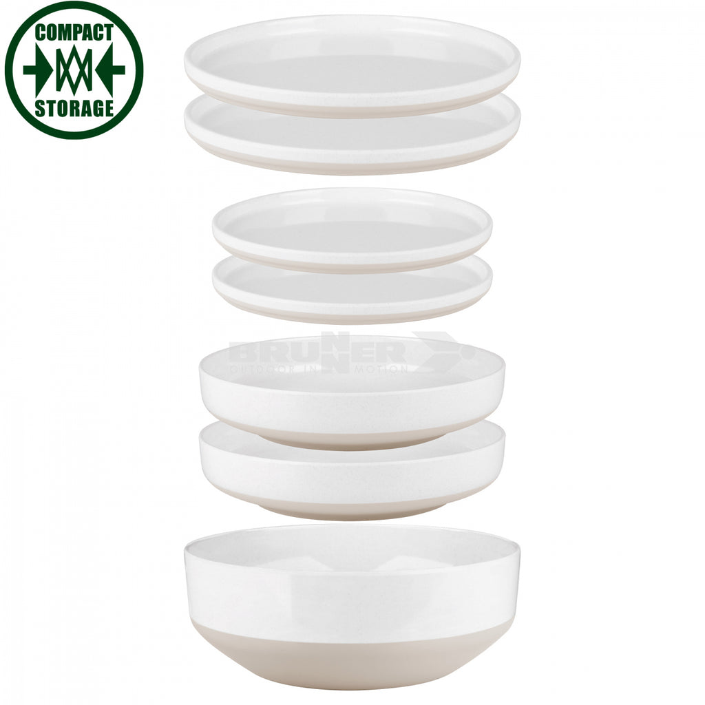 brunner  odette 6 in 1 melamine set white/beige