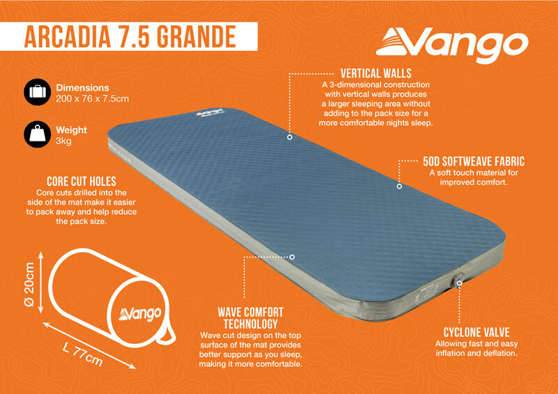 Vango Arcadia 7.5 Grande Self Inflating Mattress