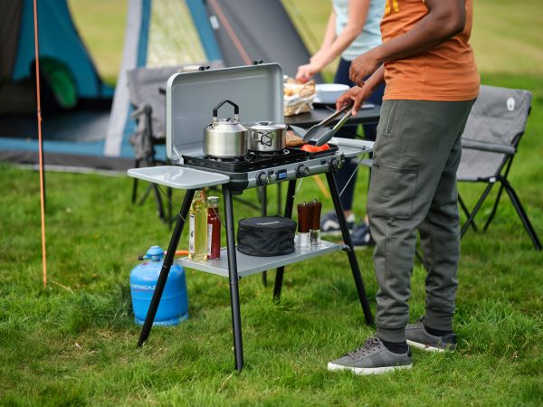 Campingaz Camping Kitchen 2 Multi Cook Plus Gas Stove with Free Regulator & Gas Hose