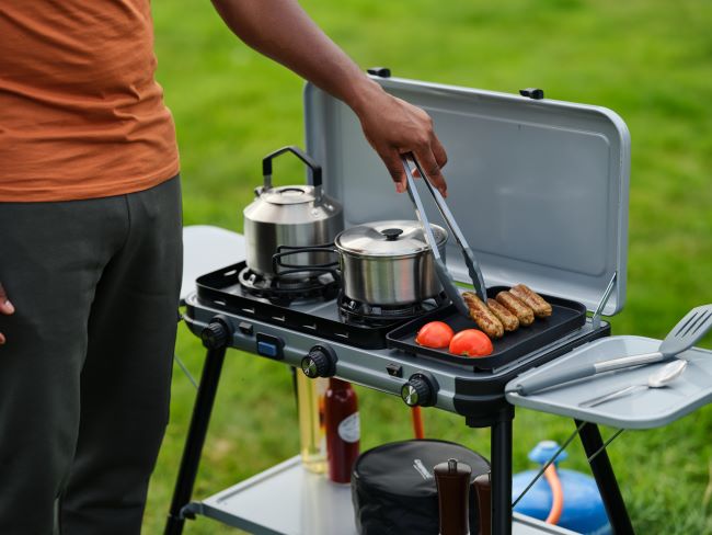 Campingaz Camping Kitchen 2 Multi Cook Plus Gas Stove with Free Regulator & Gas Hose