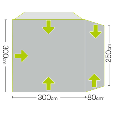 Quest Eagle Poled Driveaway Motorhome Awning High 240-270 cm