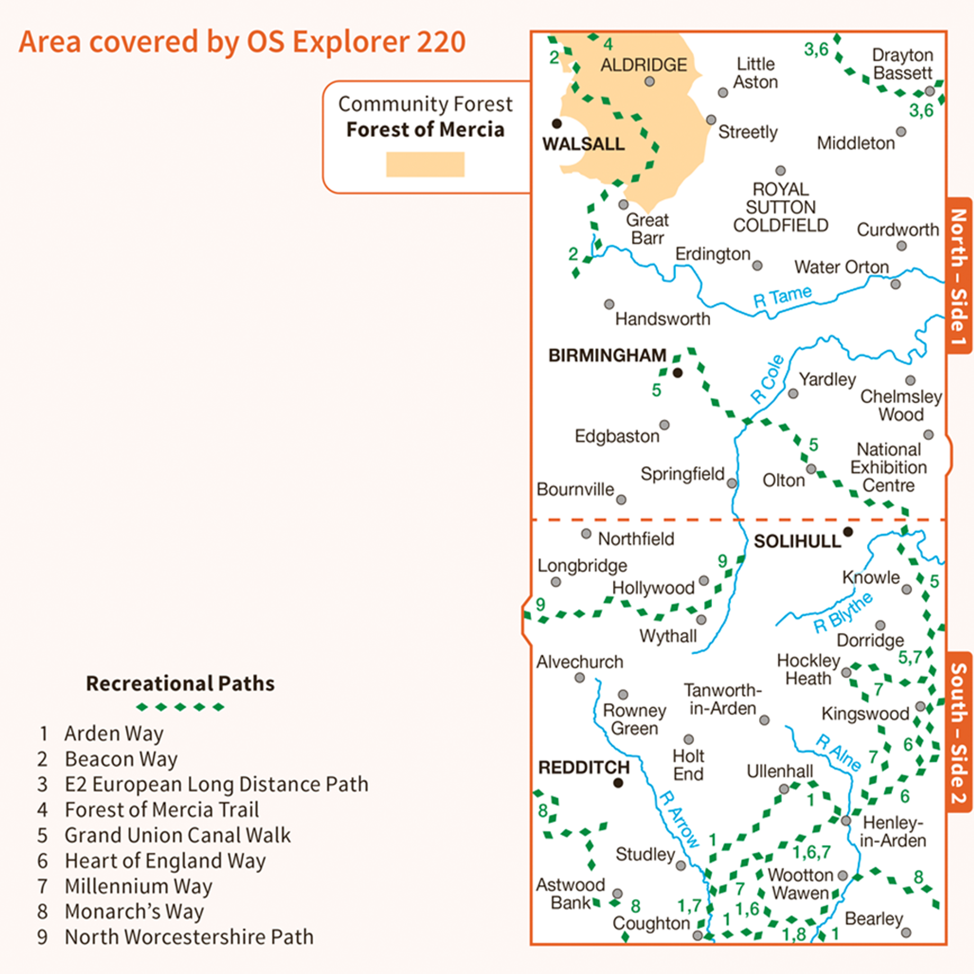 Ordnance Survey Explorer 220 Map Birmingham