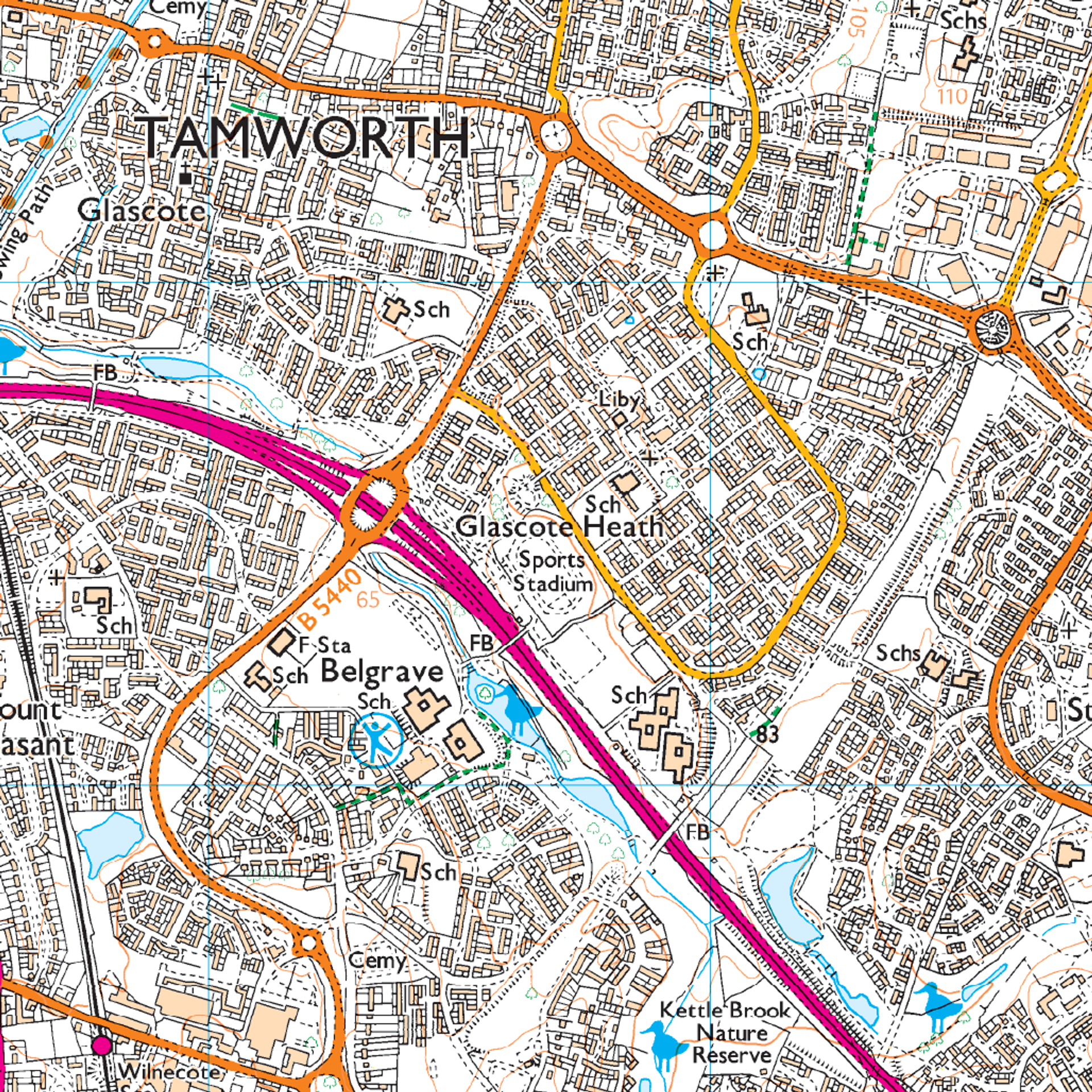 Ordnance Survey Explorer 232 Map Nuneaton & Tamworth