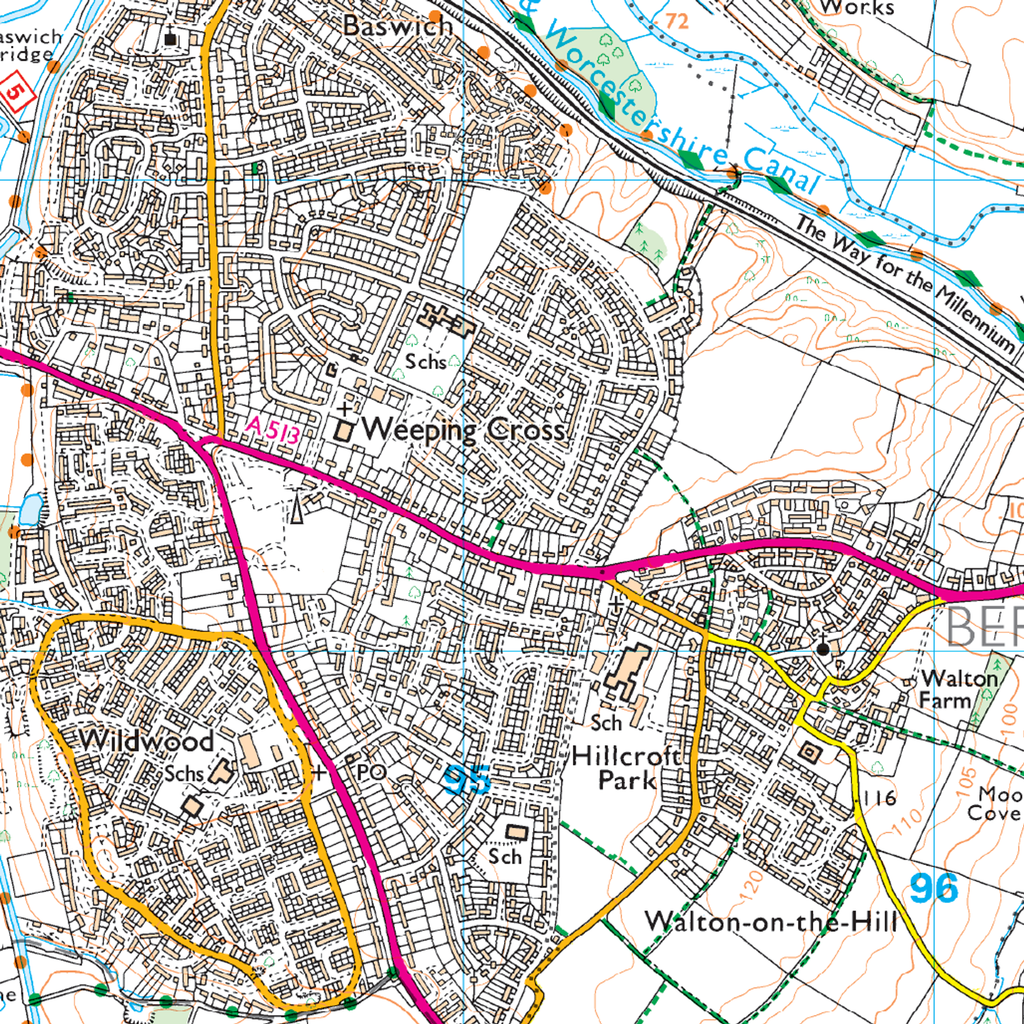 Ordnance Survey Explorer 244 Map Cannock Chase & Chasewater