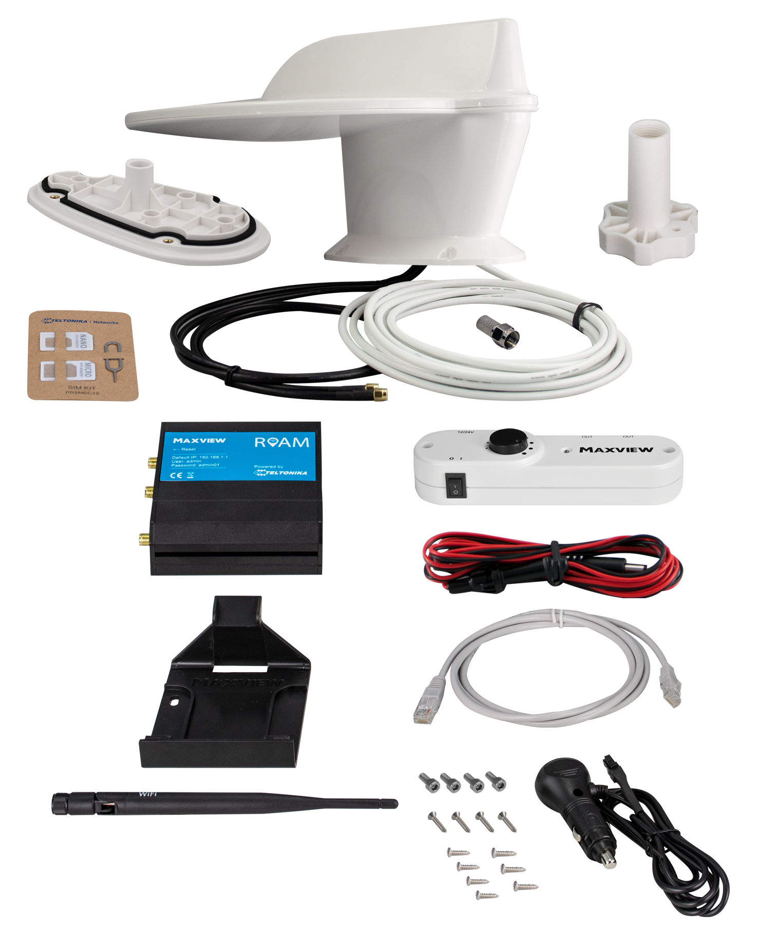 Maxview Roam Combo 4g Wi-fi system White With Built In TV Antenna