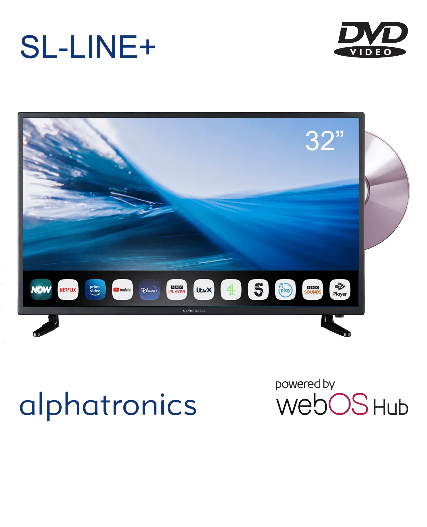 Alphatronics By Maxview SL-Line+ 32" Smart TV With Web OS And DVD