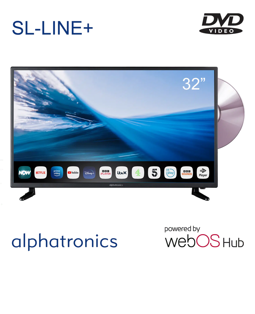 Alphatronics By Maxview SL-Line+ 32" Smart TV With Web OS And DVD