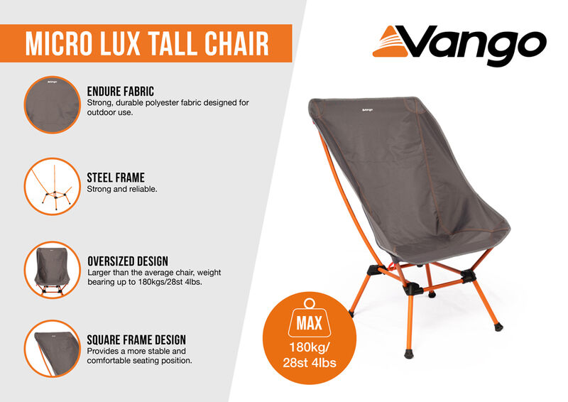 vango micro lux tall oversized camping chair excalibur