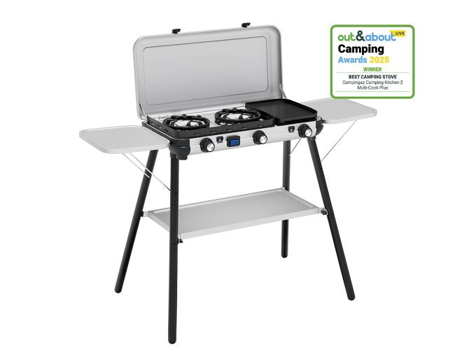 Campingaz Camping Kitchen 2 Multi Cook Plus Gas Stove with Free Regulator & Gas Hose
