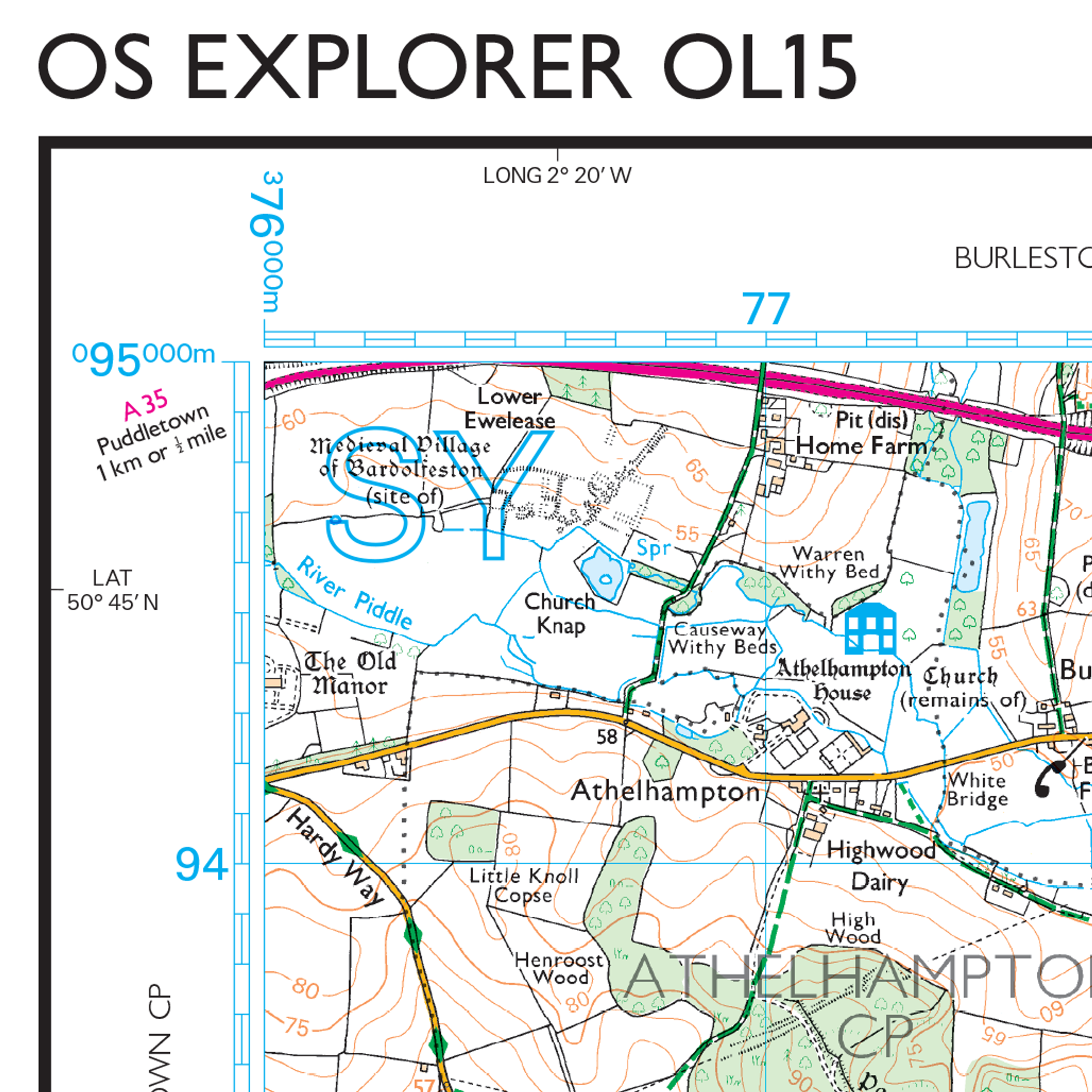 Ordnance Survey Explorer OL15 Map Purbeck & South Dorset