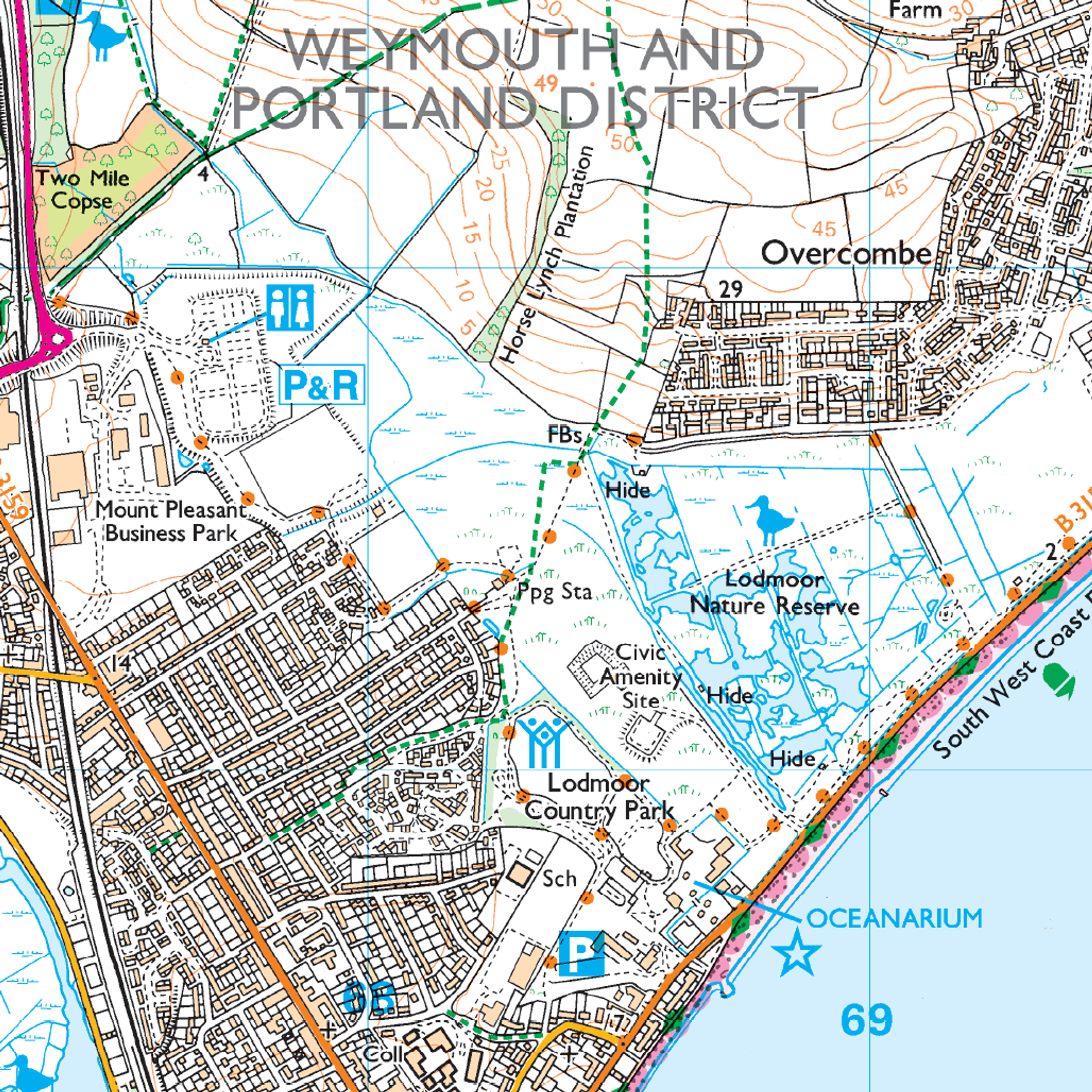 Ordnance Survey Explorer OL15 Map Purbeck & South Dorset