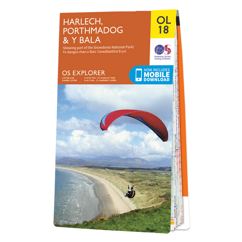 Ordnance Survey Explorer OL18 Map Harlech, Porthmadog & Y Bala