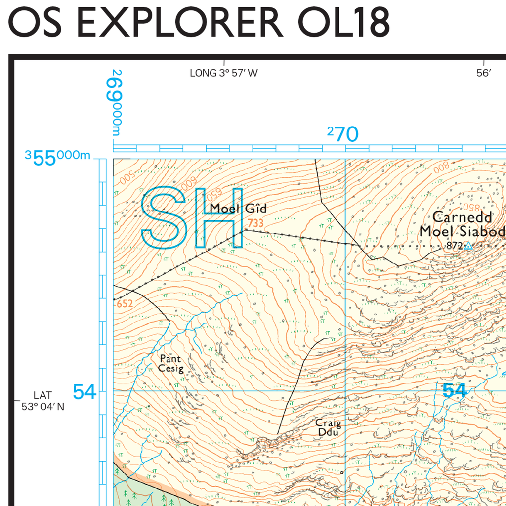 Ordnance Survey Explorer OL18 Map Harlech, Porthmadog & Y Bala