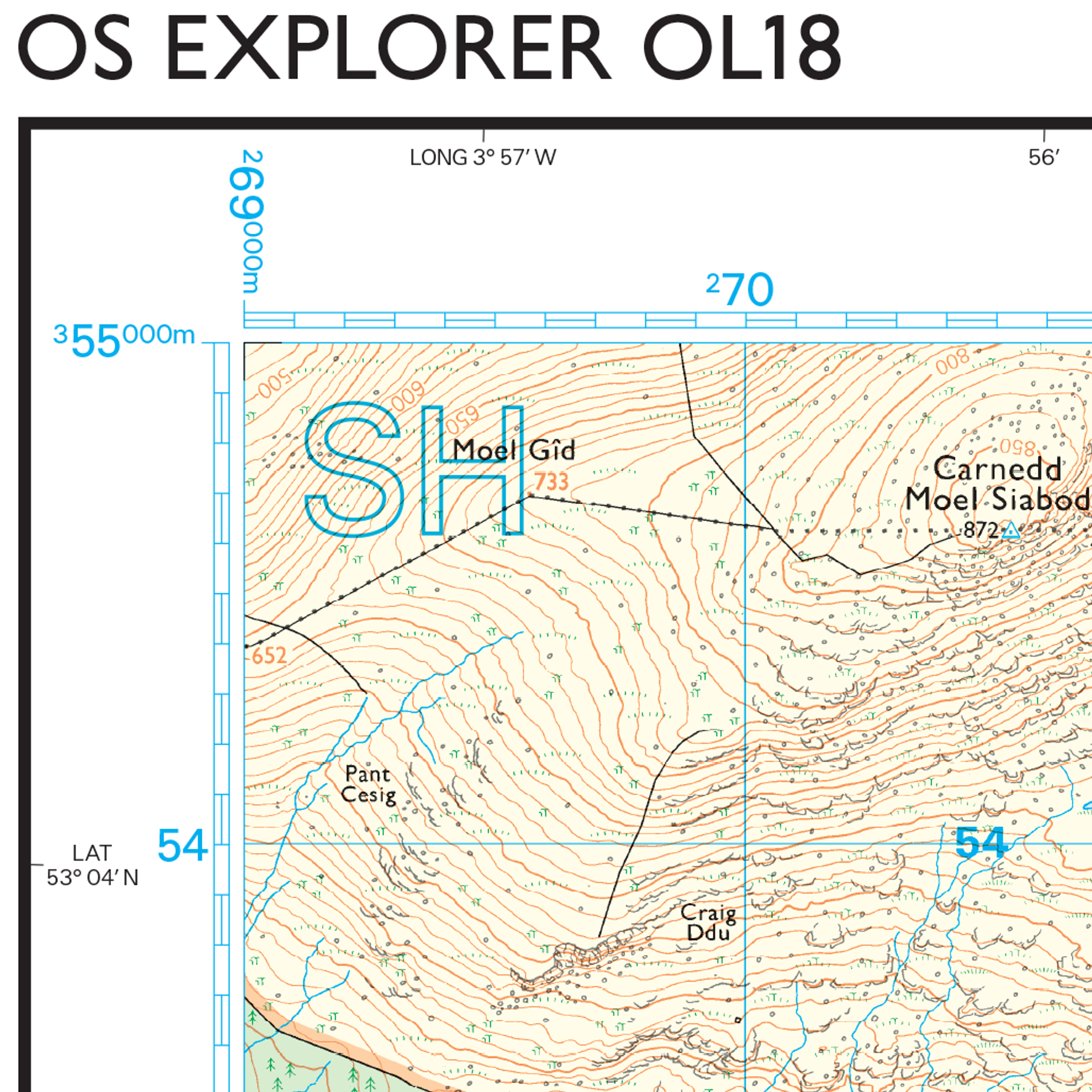 Ordnance Survey Explorer OL18 Map Harlech, Porthmadog & Y Bala