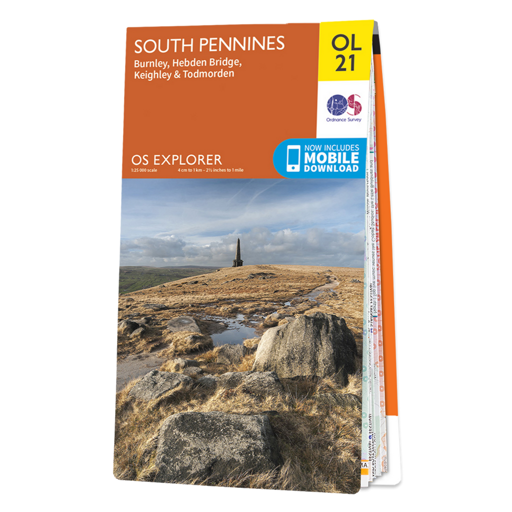 Ordnance Survey Explorer OL21 Map South Pennines