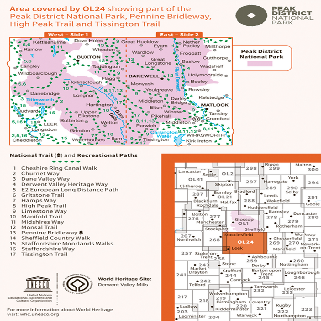 Ordnance Survey Explorer OL24 Map The Peak District