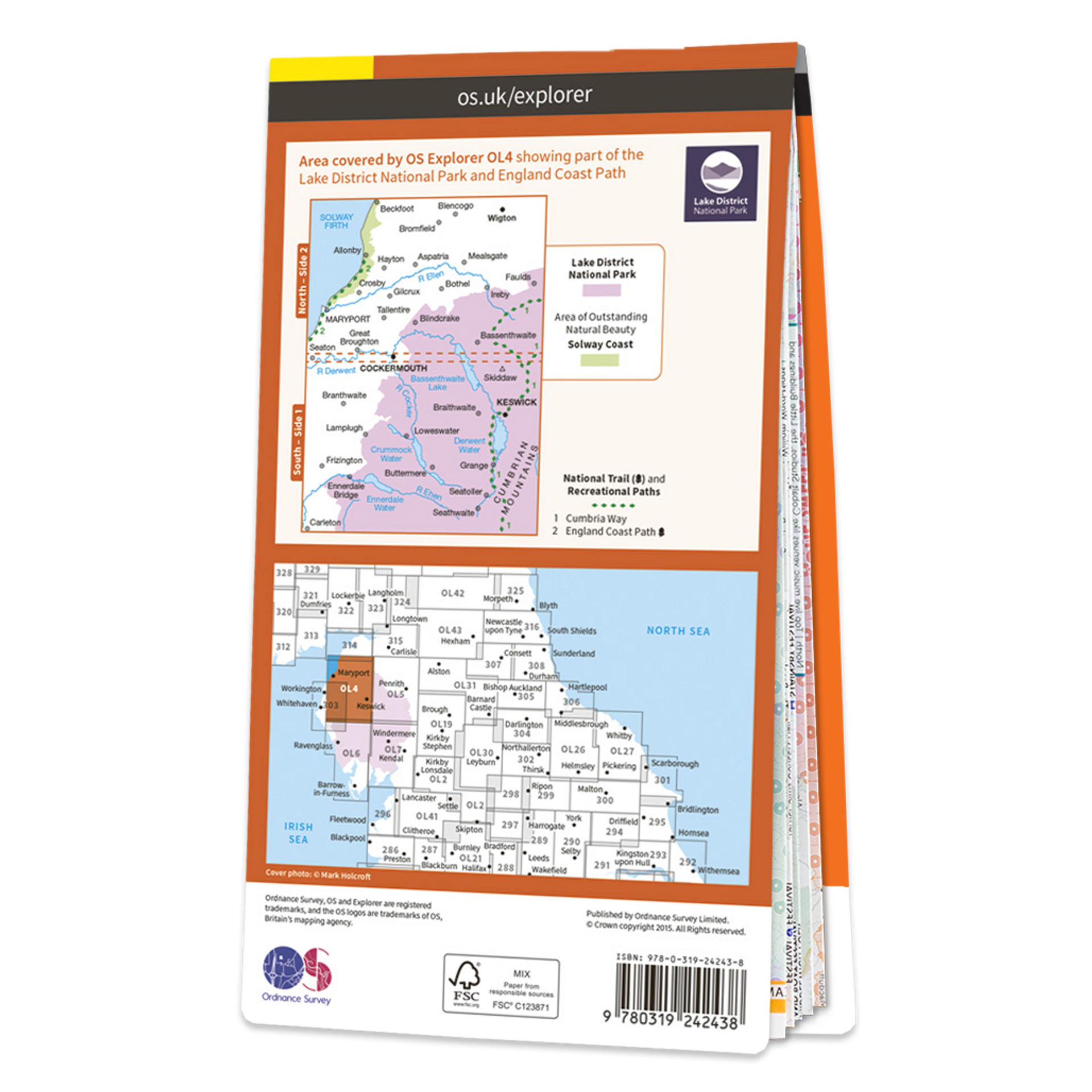 Ordnance Survey Explorer  OL4 Map The English Lakes North Western Area