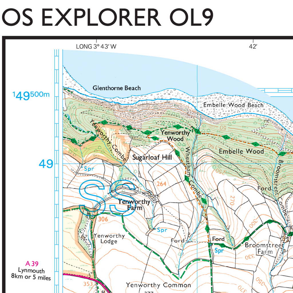 Ordnance Survey Explorer OL9 Map Exmoor