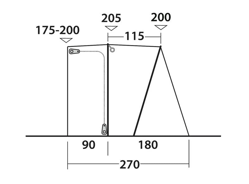 Outwell San Diego Poled Campervan Driveaway Awning