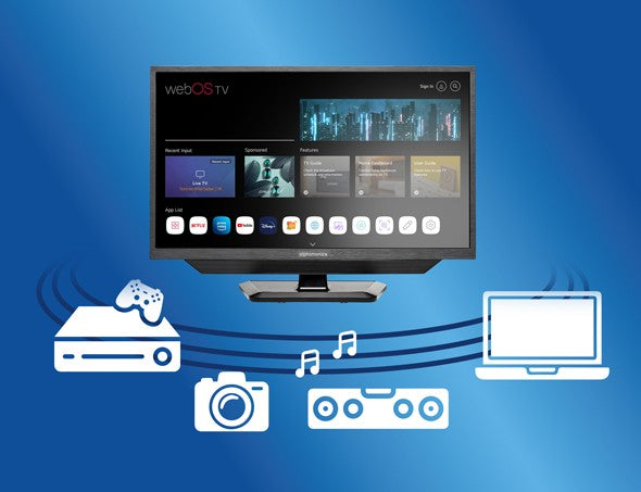 Alphatronics By Maxview SLA-Line+ 24" Smart TV With Web OS And DVD With Built In Soundbar